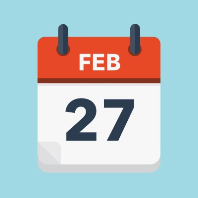 Calendar icon showing 27th February